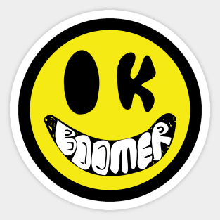 OK Boomer Smiley, Happy Face, Crappy Face Sticker